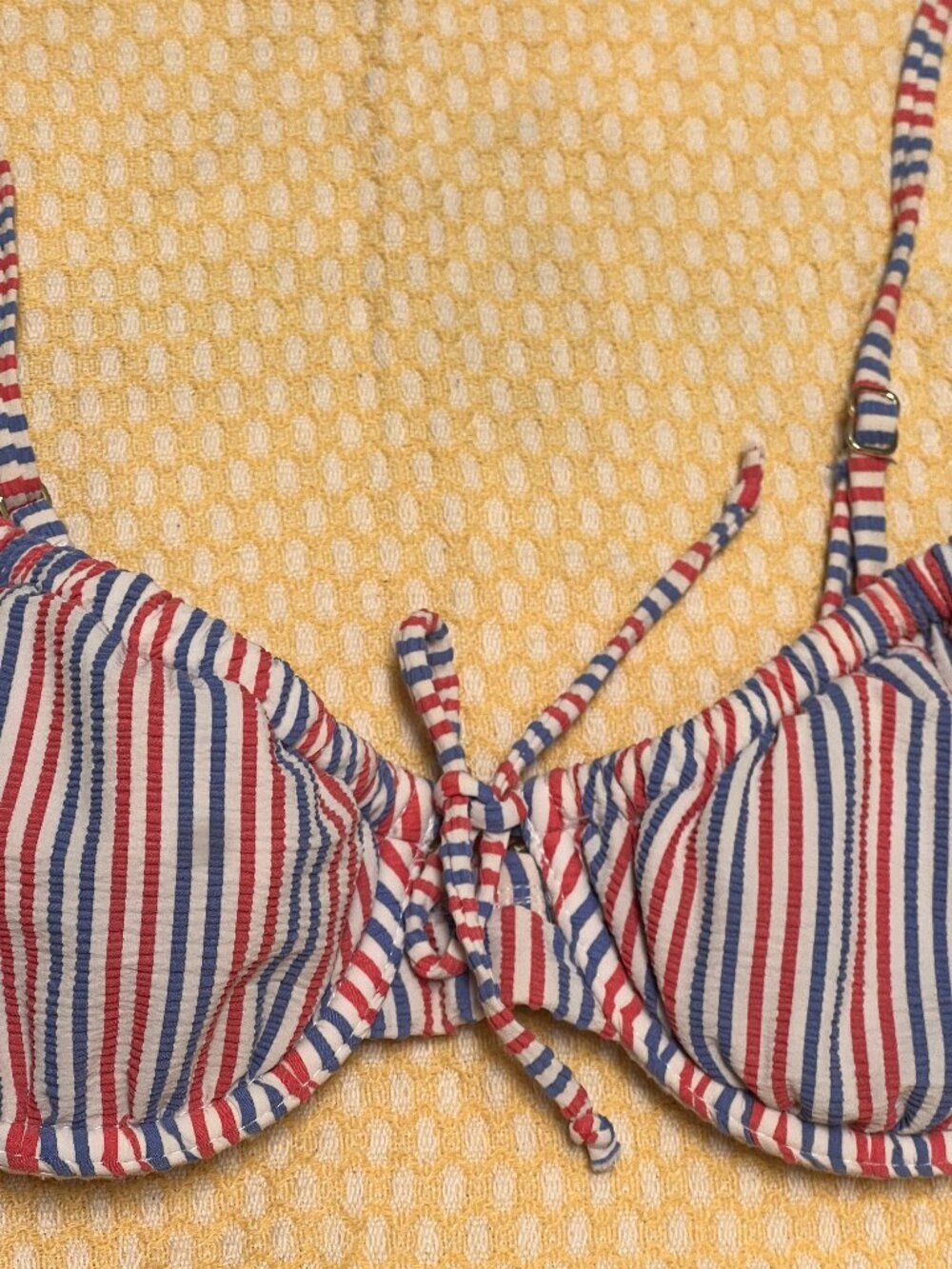 Xhilaration Striped Underwire Bikini Top Ribbed Red White Blue M